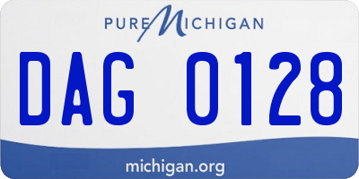 MI license plate DAG0128