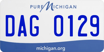MI license plate DAG0129