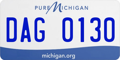 MI license plate DAG0130
