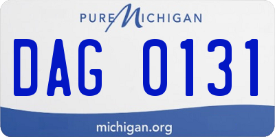 MI license plate DAG0131