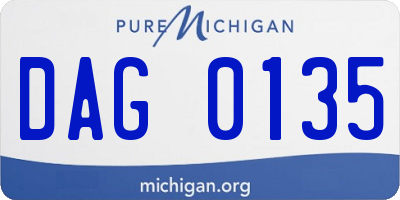 MI license plate DAG0135