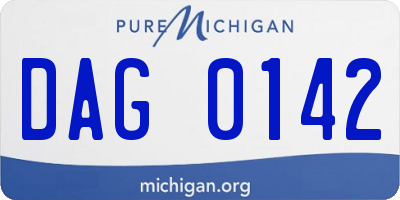 MI license plate DAG0142