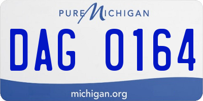MI license plate DAG0164