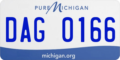 MI license plate DAG0166