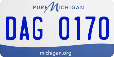 MI license plate DAG0170