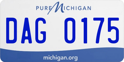 MI license plate DAG0175