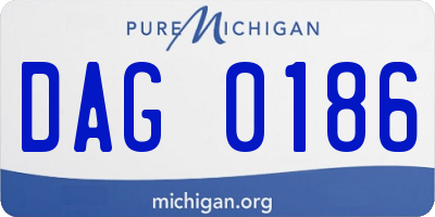 MI license plate DAG0186