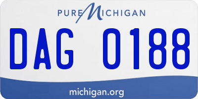 MI license plate DAG0188