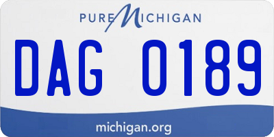 MI license plate DAG0189