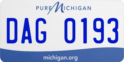 MI license plate DAG0193