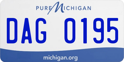 MI license plate DAG0195