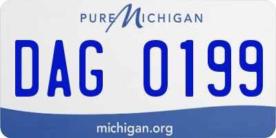 MI license plate DAG0199