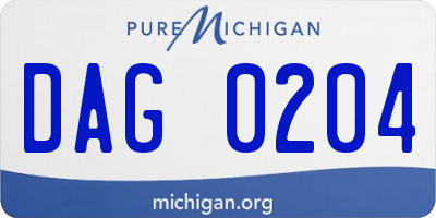 MI license plate DAG0204
