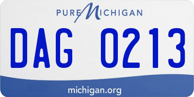 MI license plate DAG0213