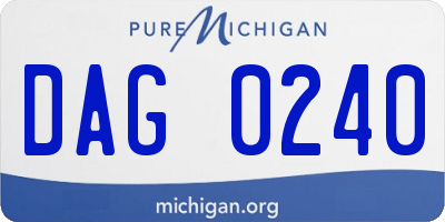 MI license plate DAG0240