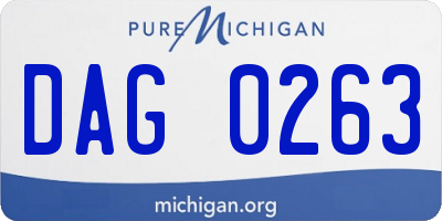 MI license plate DAG0263