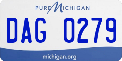 MI license plate DAG0279