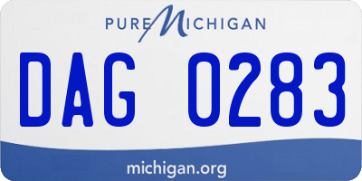 MI license plate DAG0283