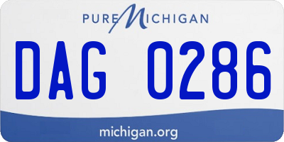 MI license plate DAG0286