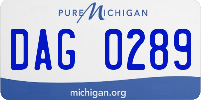 MI license plate DAG0289