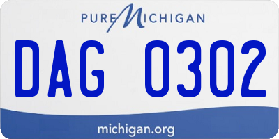 MI license plate DAG0302