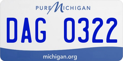 MI license plate DAG0322