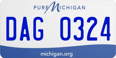 MI license plate DAG0324