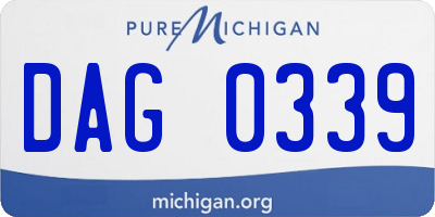 MI license plate DAG0339