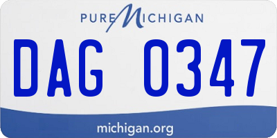 MI license plate DAG0347