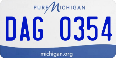 MI license plate DAG0354