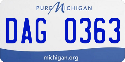 MI license plate DAG0363