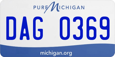 MI license plate DAG0369