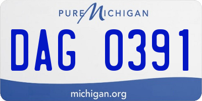 MI license plate DAG0391