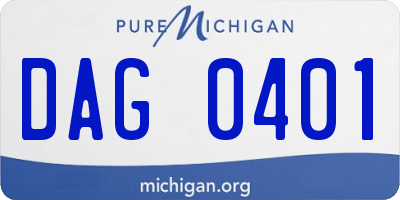 MI license plate DAG0401