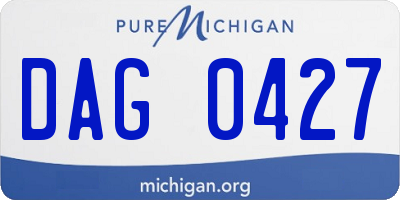 MI license plate DAG0427