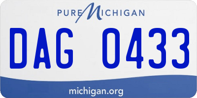 MI license plate DAG0433