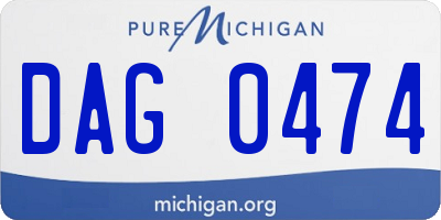 MI license plate DAG0474