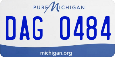 MI license plate DAG0484