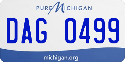 MI license plate DAG0499