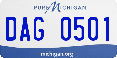 MI license plate DAG0501