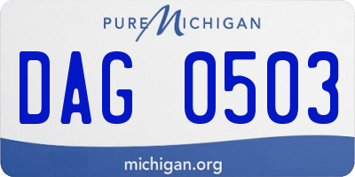 MI license plate DAG0503