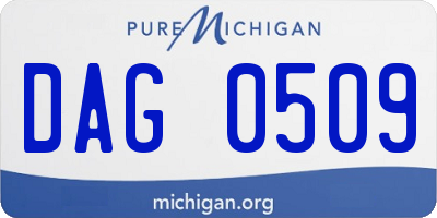 MI license plate DAG0509