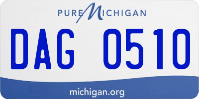 MI license plate DAG0510