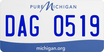 MI license plate DAG0519