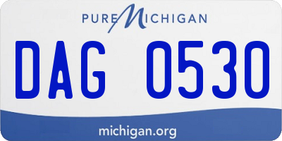 MI license plate DAG0530