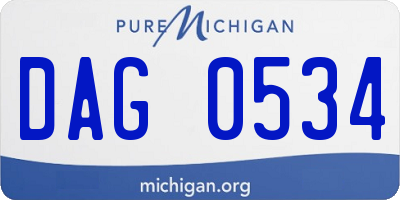 MI license plate DAG0534