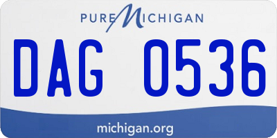 MI license plate DAG0536