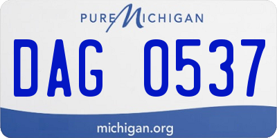 MI license plate DAG0537