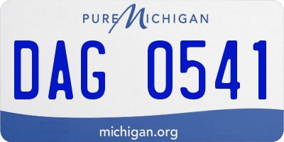 MI license plate DAG0541