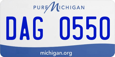 MI license plate DAG0550